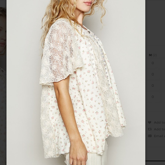 🎁 POL “Venice” POl Printed Gauze Top with Ruffle and Pearl Detail 56 - Picture 2 of 4